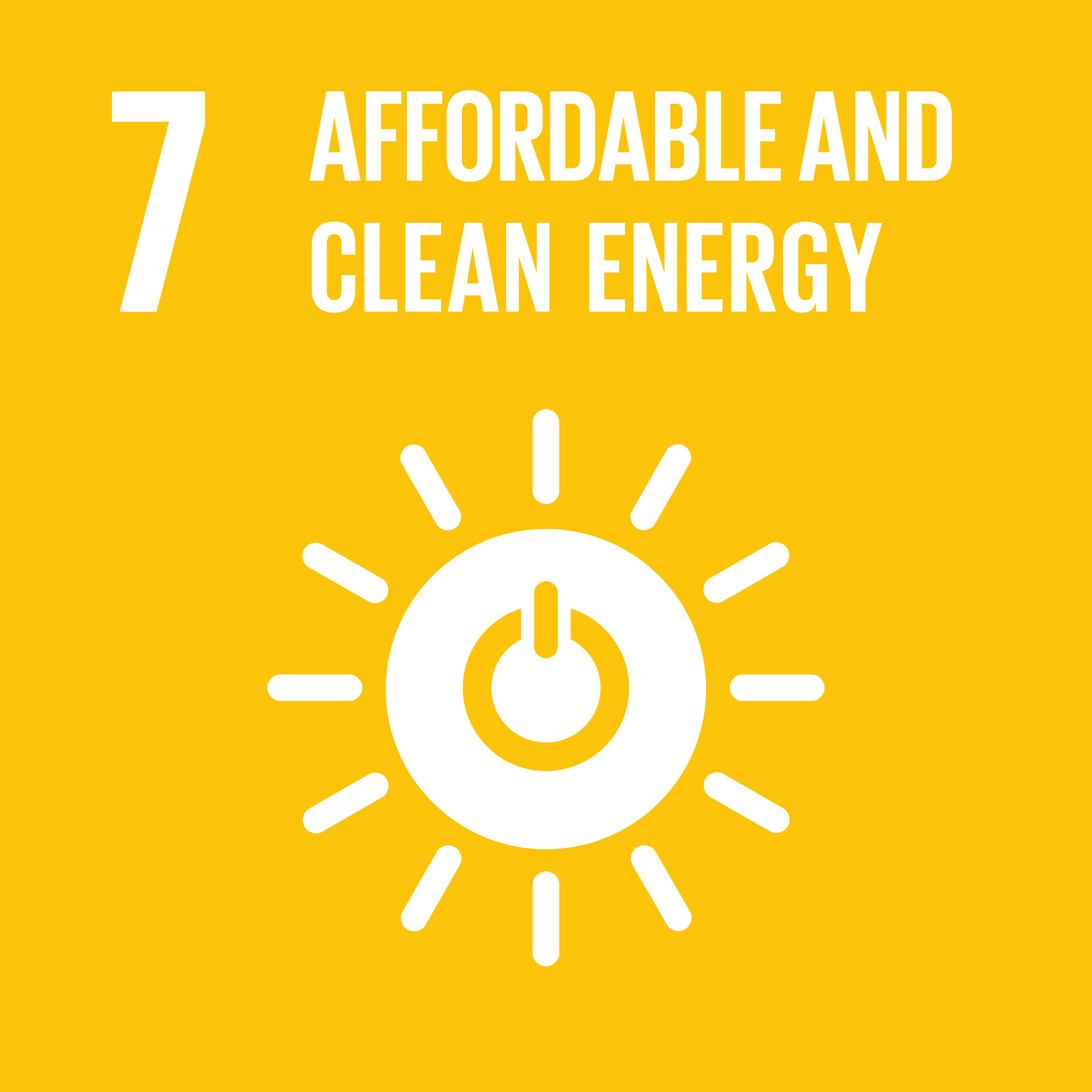 Icon for SDG Goal 7: Affordable and Clean Energy